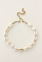 Load image into Gallery viewer, Gold Stripe Cowrie Choker Necklace