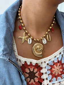 Golden Drift Cowrie Necklace