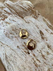 Vintage Textured Hoop Earrings (gold)