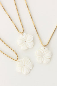 Carved Mother of Pearl Necklace (small pendant)