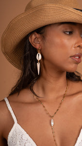 Cowrie and Spiral Shell Earrings