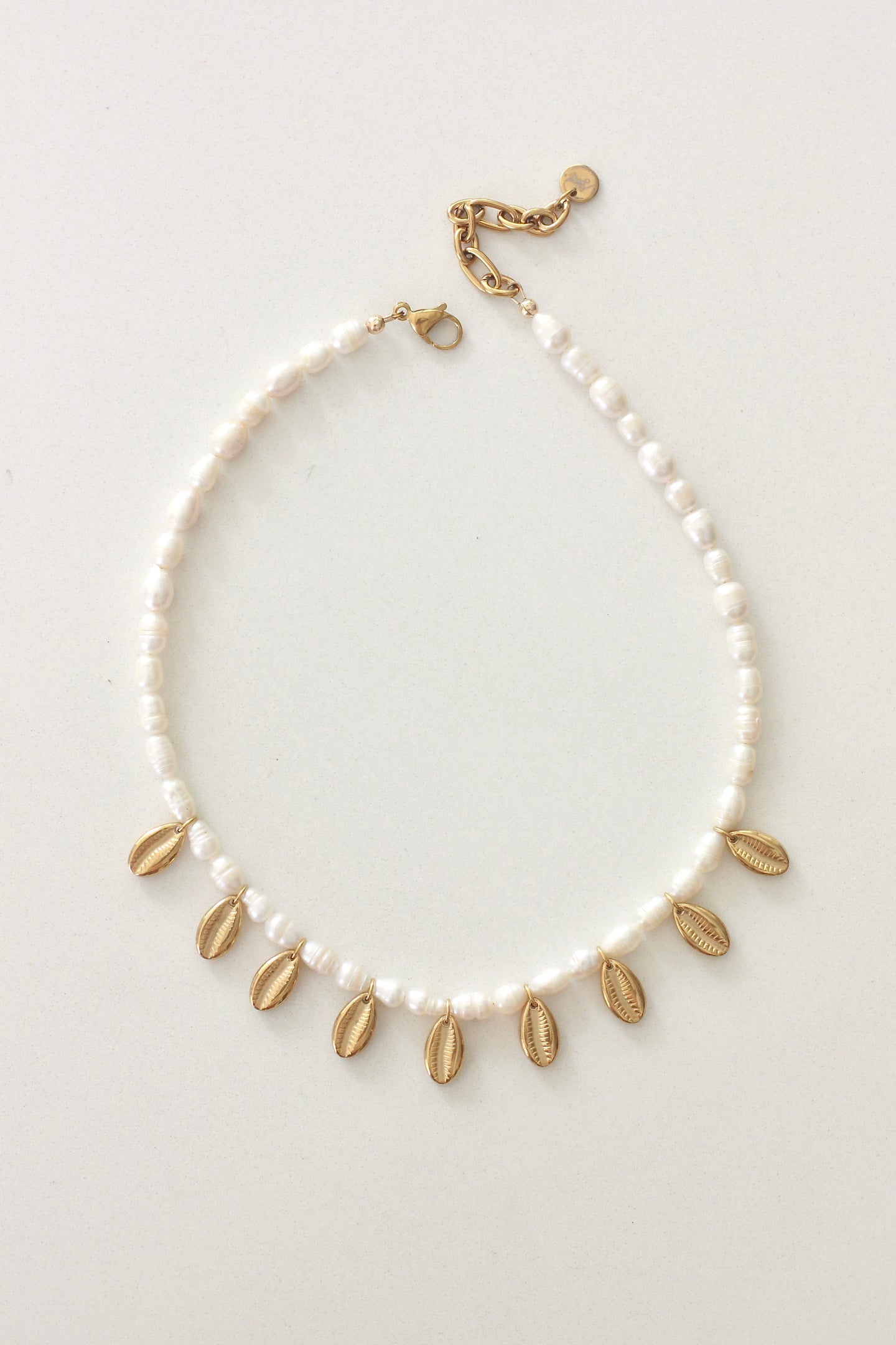 Multi Cowrie Charm Pearl Necklace