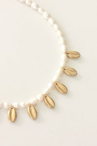Multi Cowrie Charm Pearl Necklace