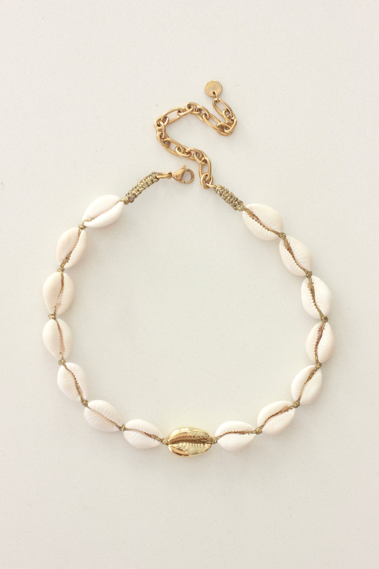 One Gold Cowrie Choker Necklace