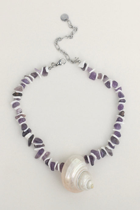 Amethyst Shelly Turbo Necklace