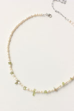 Load image into Gallery viewer, Pearls + Peridot Necklace