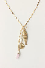 Load image into Gallery viewer, Glowing Fish Rose Quartz Necklace