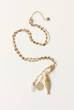 Load image into Gallery viewer, Glowing Fish Rose Quartz Necklace