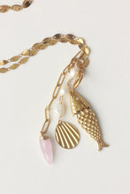 Load image into Gallery viewer, Glowing Fish Rose Quartz Necklace