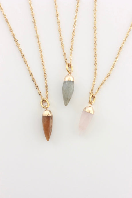 Natural Stone Pointed Necklace