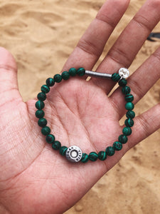 Soñar, Vivir, Amar, Reír Bracelet (Malachite beads)