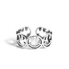 Load image into Gallery viewer, Happy Face 925 Sterling Silver Ring 4.0