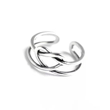 Load image into Gallery viewer, Double band Pretzel Heart 925 Sterling Silver Ring
