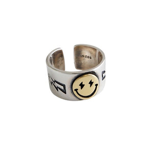Bold Happy Smile 925 Sterling Silver Ring