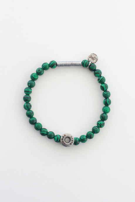 Soñar, Vivir, Amar, Reír Bracelet (Malachite beads)