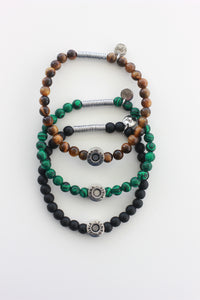 Soñar, Vivir, Amar, Reír Bracelet (Malachite beads)