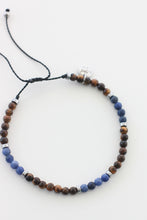 Load image into Gallery viewer, Adjustable Tiger&#39;s Eye and Old Blue Sodalite Bracelet