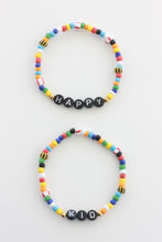 Load image into Gallery viewer, Black Letter Bracelet Duo