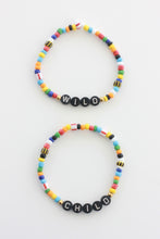 Load image into Gallery viewer, Black Letter Bracelet Duo