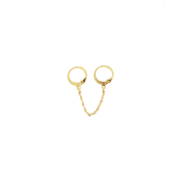 Double Single Huggie Earrings