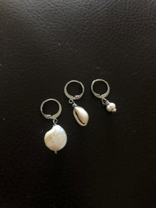 Seashells and Pearl Huggies Earrings Pack